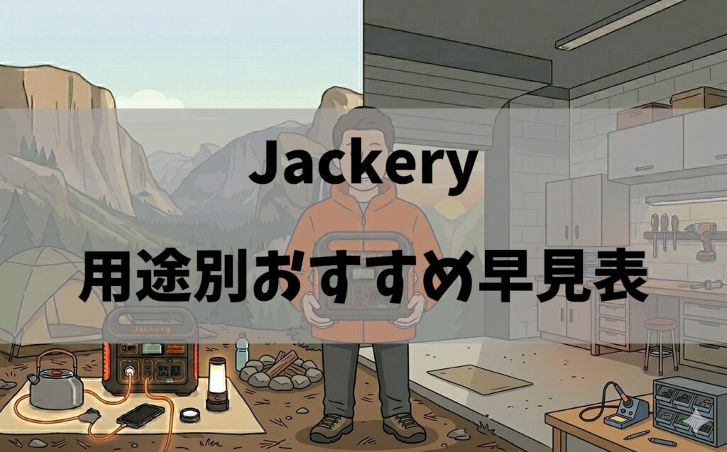 Jackery用途別おすすめ早見表