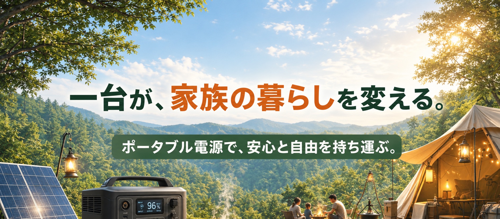 一台が、家族の暮らしを変える。ポータブル電源で安心と自由を持ち運ぶ